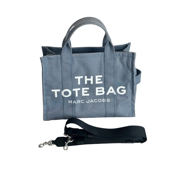 Marc Jacobs The Tote‎ Bag Canvas Blue Grey Crossbody Handbag